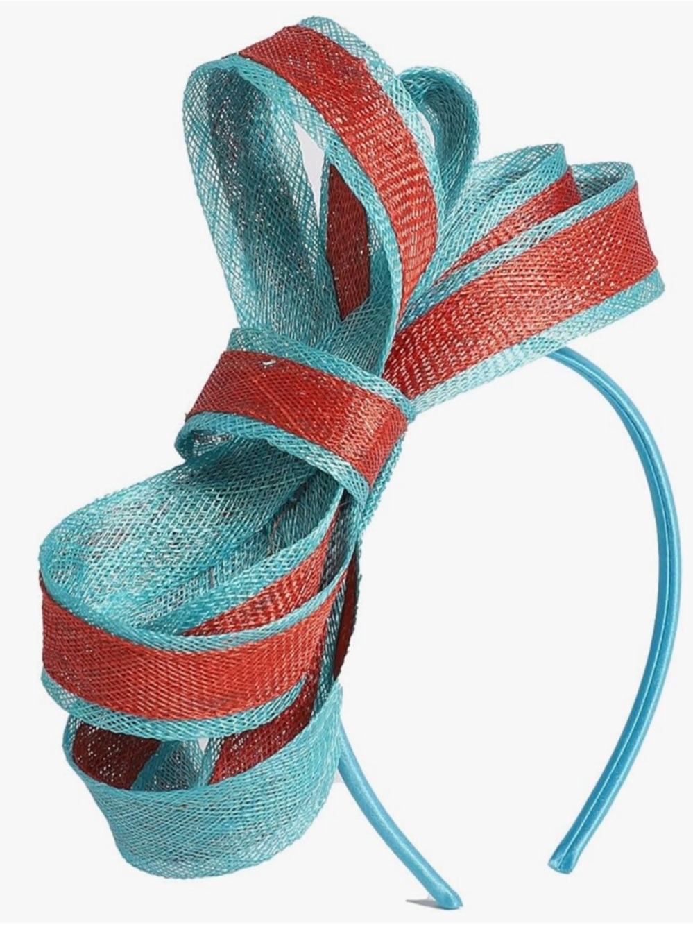 Elegant Lake Blue and Orange Fascinator Headpiece - Women Accessories - Picture 2 of 3